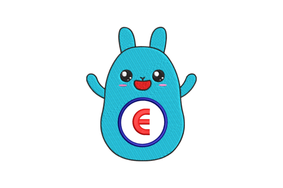 Cute Rabbit Letter E: A Personalized Embroidery Gem