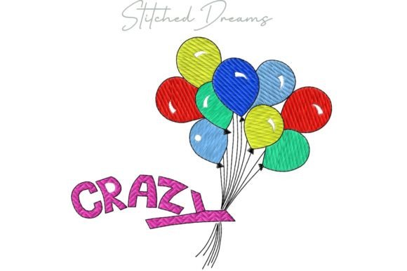 Flying Balloons Embroidery Design