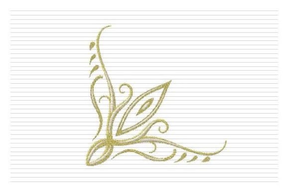 Gold Corner Embroidery Design